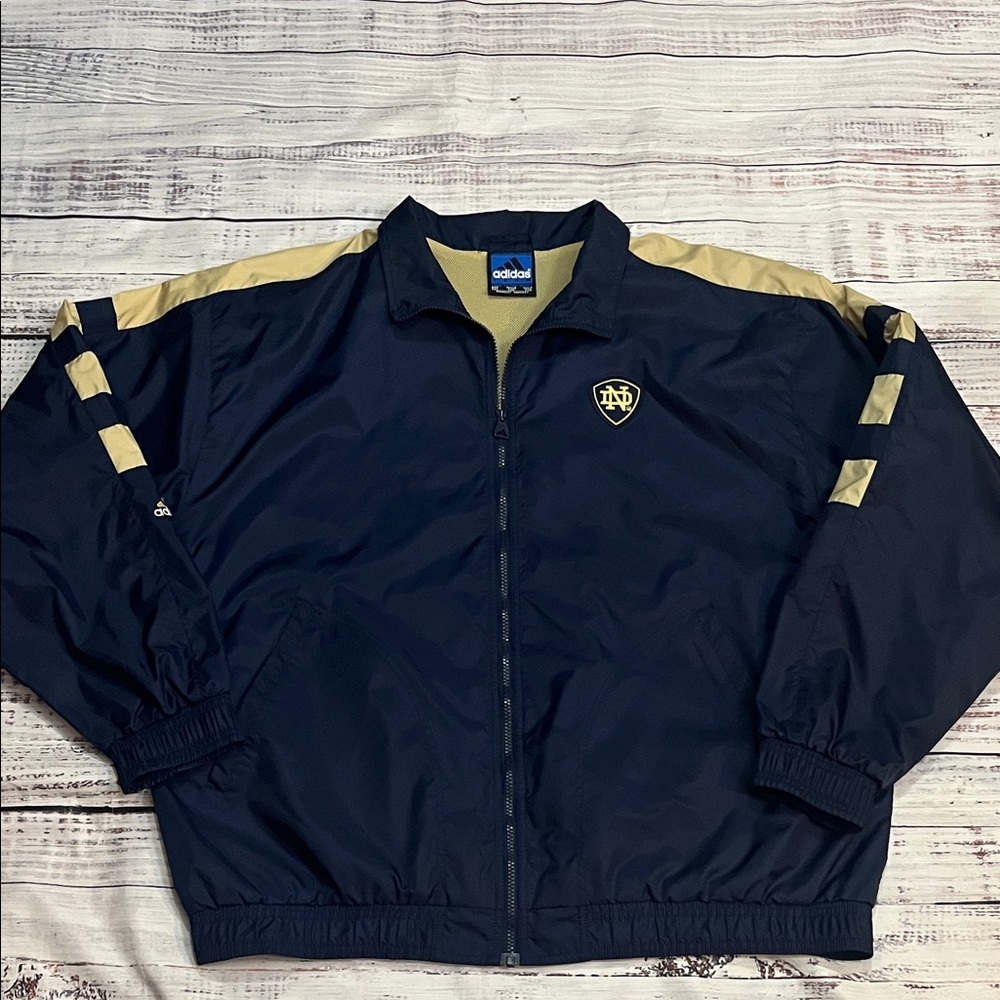 Vintage Adidas Notre Dame Fighting Irish Windbreaker Jacket Mens 2XL